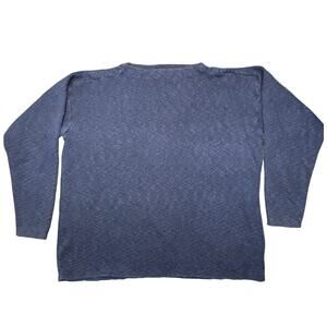 The J Peterman Company Sweater Womens Large Navy Bateau Neck Relaxed Fit Cotton